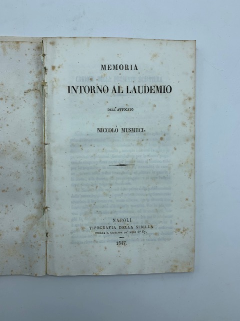 Memoria intorno al laudemio