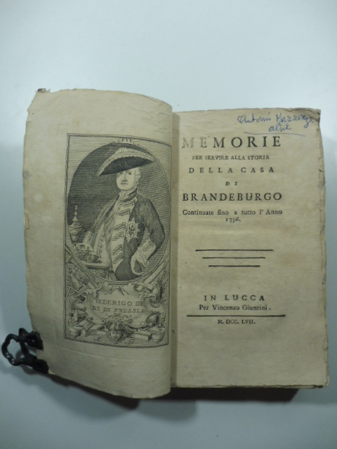 Memorie per servire alla storia della Casa di Brandeburgo continuate …