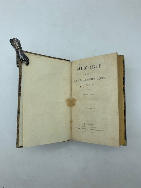 MEMORIE STORICHE DELLA SOCIETA' DI AGRICOLTURA DI TORINO. Tomo VIII