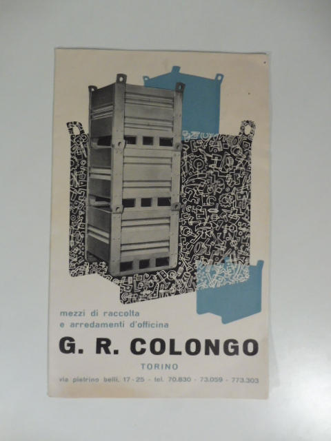 Mezzi di raccolta e arredamenti d'officina G. R. Cologno, Torino. …