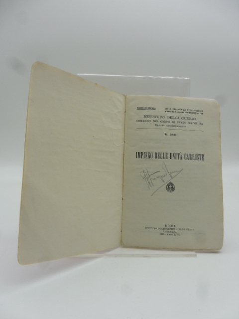 Ministero della guerra Impiego delle unita' carriste