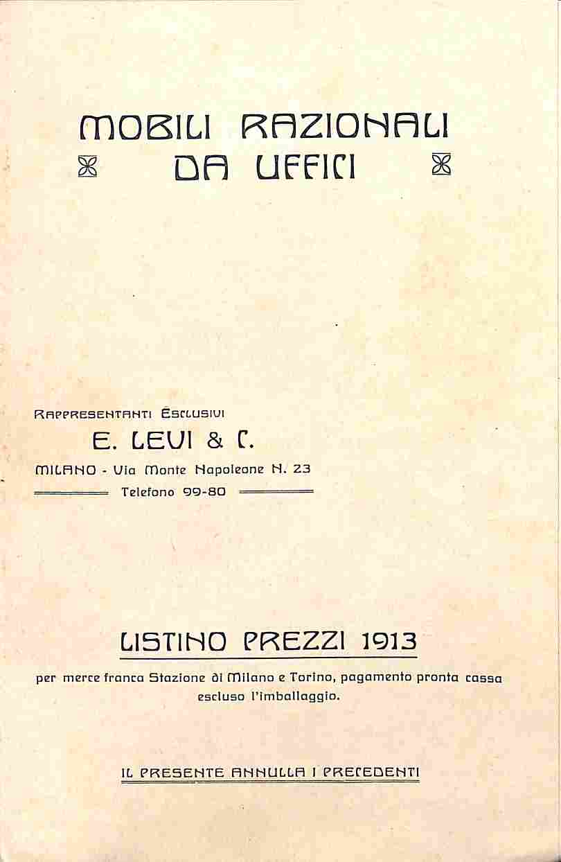 Mobili razionali da uffici rappresentanti sclusivi E. Levi & C., …