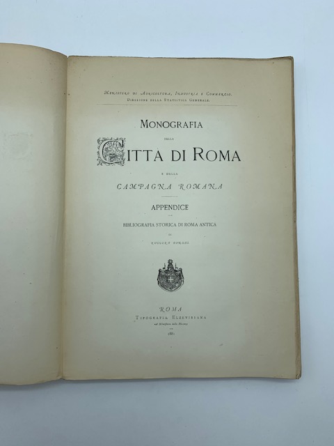 Monografia della citta' di Roma e della campagna romana. Appendice. …