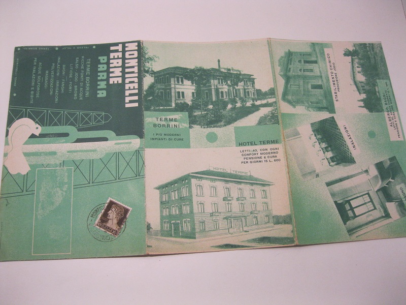 Monticelli terme Parma. Terme Borrini ricche fonti di acque salso-jodo-bromo-litiose.