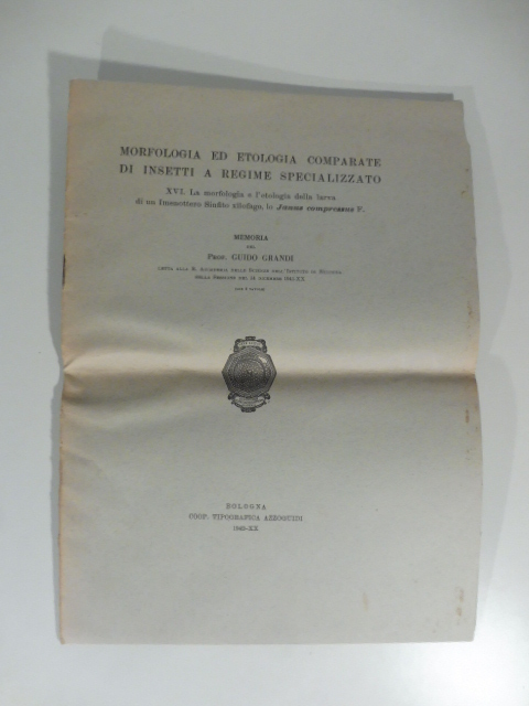 Morfologia ed etologia comparate di insetti a regime specializzato. La …