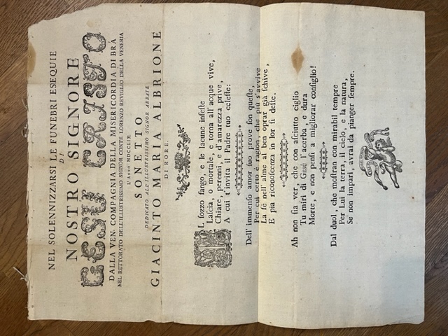 Nel solennizzarsi le funebri esequie di Nostro Signore Gesu' Cristo …