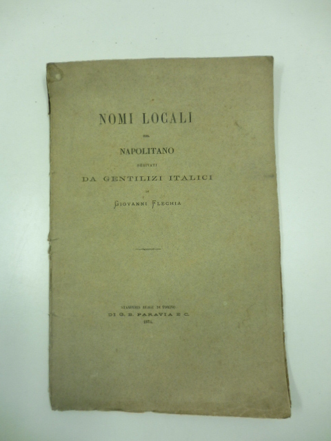 Nomi locali del Napolitano derivati da gentilizi italici