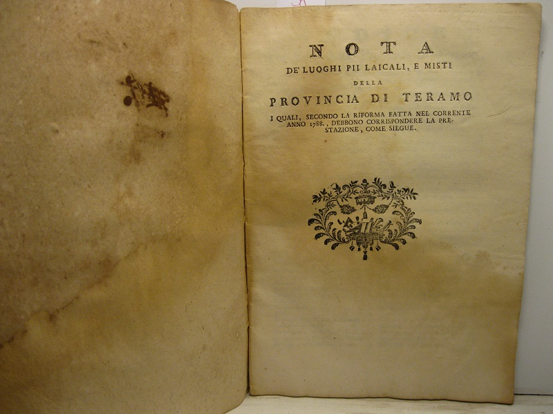 Nota de' luoghi pii laicali, e misti della provincia di …