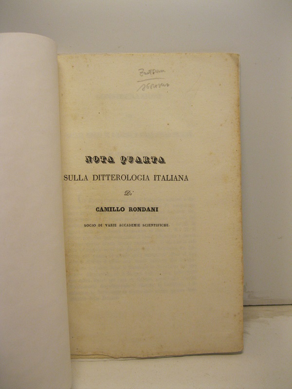 Nota quarta sulla ditterologia italiana. Considerazioni sul genere Mintho di …
