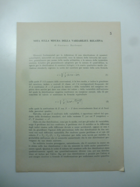 Nota sulla misura della variabilita' relativa