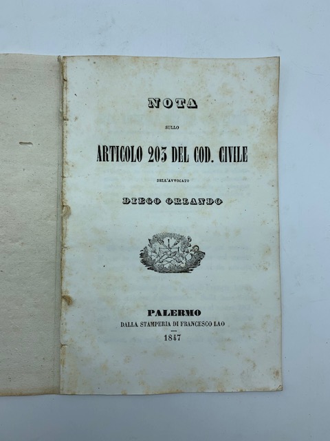 Nota sullo articolo 203 del Cod. civile
