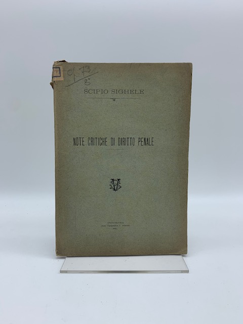 Note critiche di diritto penale