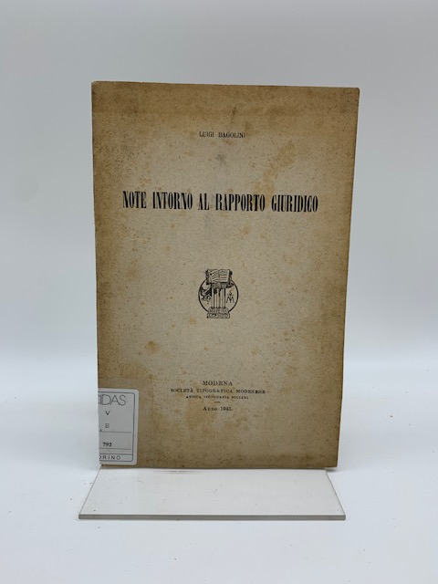 Note intorno al rapporto giuridico