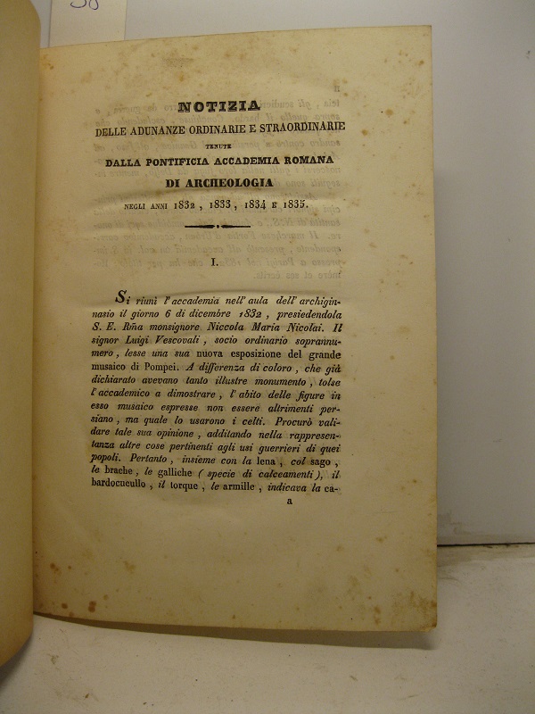 Notizia delle adunanze ordinarie e straordinarie tenute dalla Pontificia Accademia …