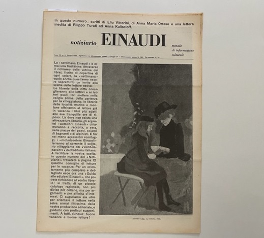 Notiziario Einaudi. Mensile di informazione culturale, anno II, n. 6, …