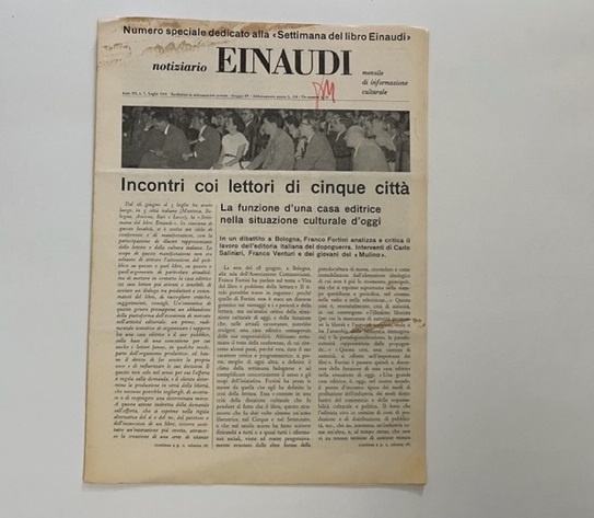 Notiziario Einaudi. Mensile di informazione culturale, anno III, n. 7, …