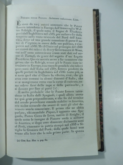 Notizie sulle patate. Solanum tuberosum. Linn. (Stralcio da: Nuovo giornale …