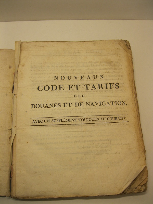 Nouveaux code et tarifs des douanes et de navigtion avec …