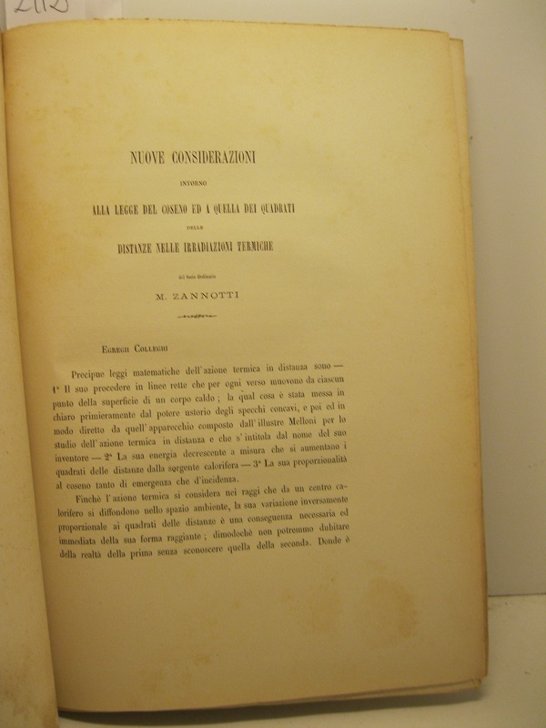 Nuove considerazioni intorno alla legge del coseno ed a quella …