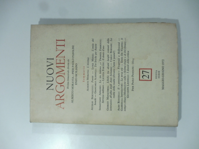 Nuovi Argomenti, nuova serie, maggio-giugno 1972