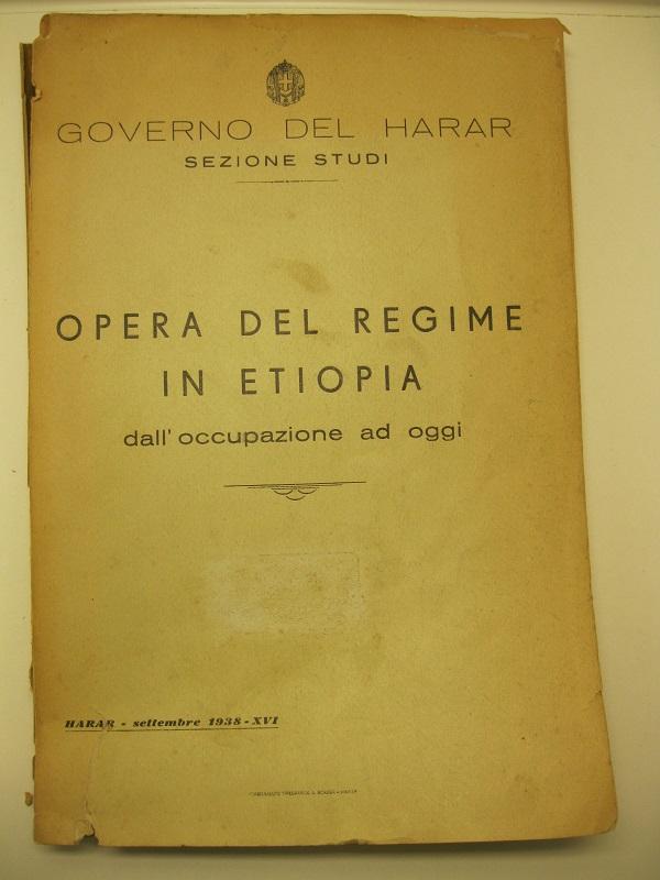 Opera del regime in Etiopia dall'occupazione ad oggi. Harar - …