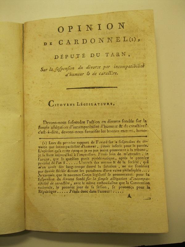 Opinion de Cardonnel depute du Tarn sur la suspension du …