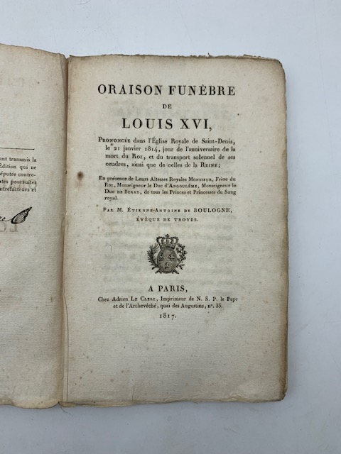 Oraison funebre de Louis XVI prononcee dans l'Eglise royale de …