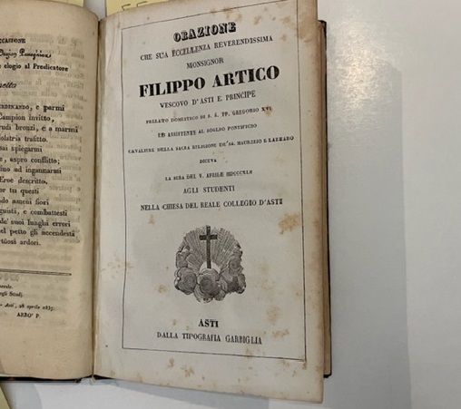 Orazione che sua Eccellenza Reverendissima Monsignor Filippo Artico vescovo d'Asti.diceva.agli …