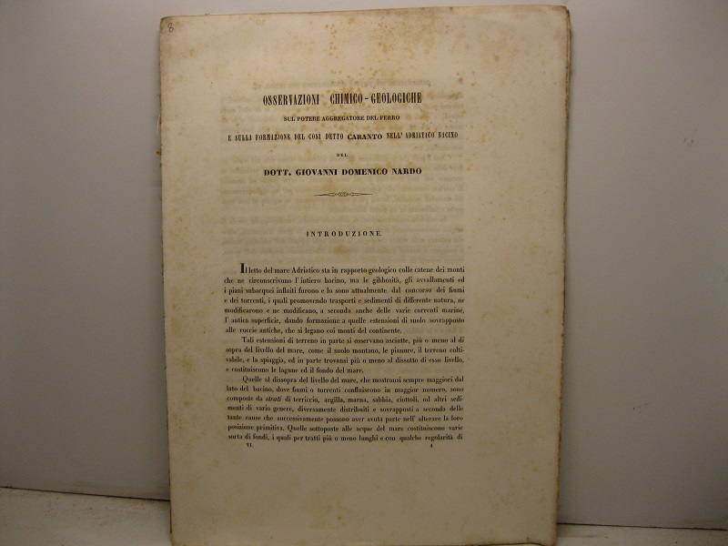 Osservazioni chimico-geologiche sul potere aggregatore del ferro e sulla formazione …