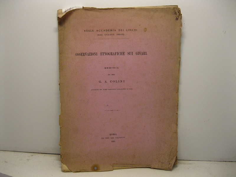 Osservazioni etnografiche sui Givari. Memoria