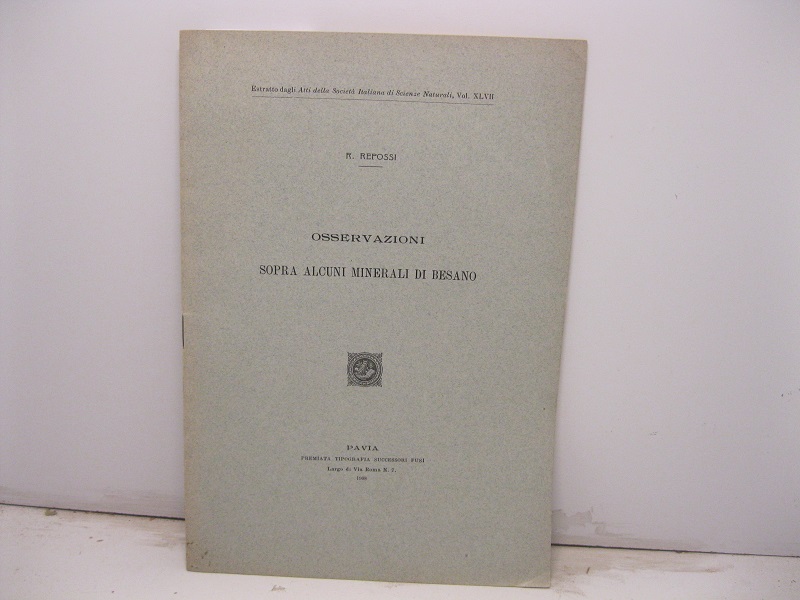 Osservazioni sopra alcuni minerali di Besano