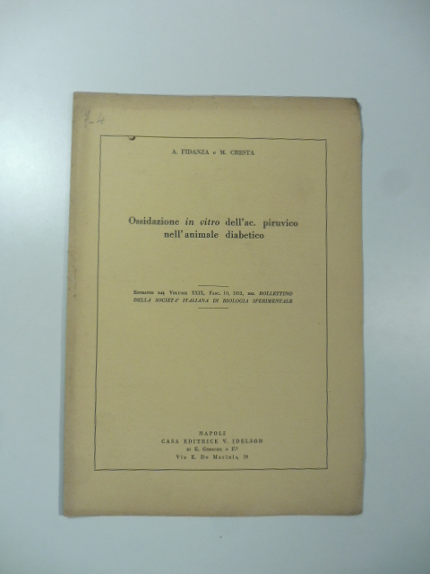 Ossidazione in vitro dell'ac. piruvico nell'animale diabetico