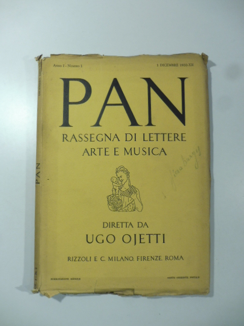 Pan. Rassegna di lettere arte e musica diretta da Ugo …