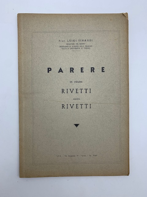 Parere in causa Rivetti contro Rivetti