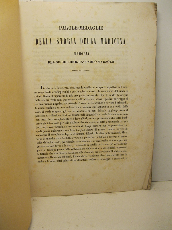 Parole-medaglie della storia della medicina. Memoria