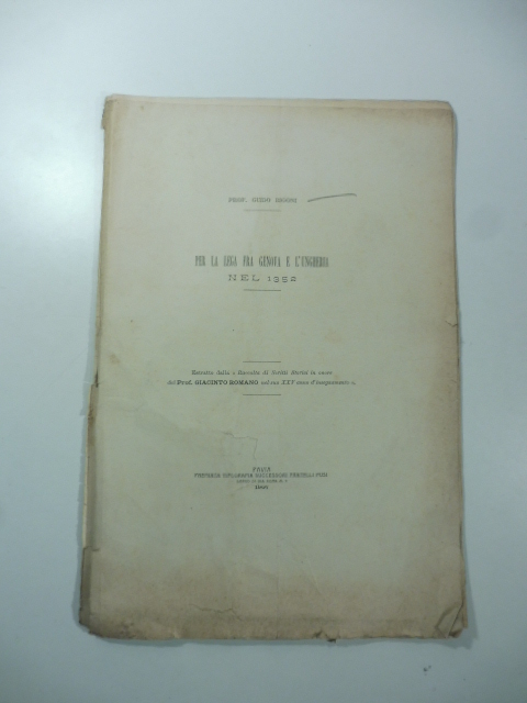 Per la lega fra Genova e l'Ungheria nel 1352