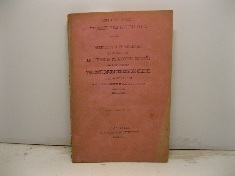 Peri tes poleos Stratonikeias kai ton hieron autes. Dissertatio philologica …