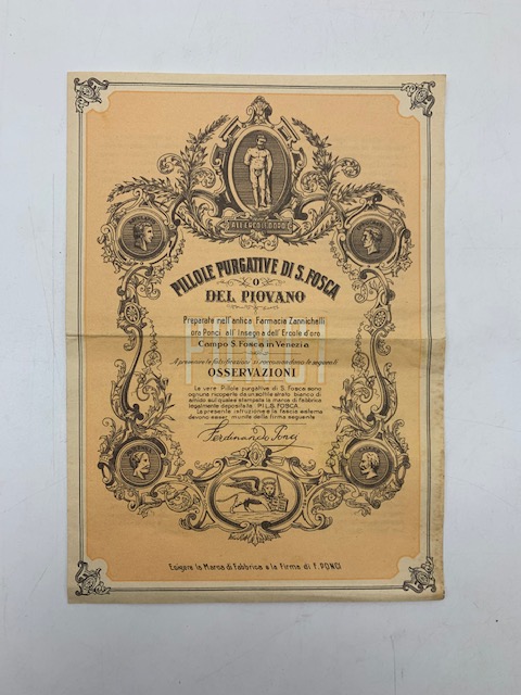 Pillole purgative di S. Fosca o del Piovano preparate nell'antica …