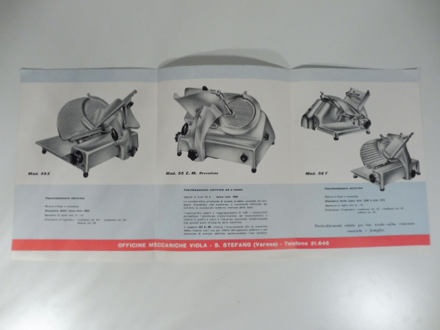 Pravio. Affettatrici. Pieghevole pubblicitario