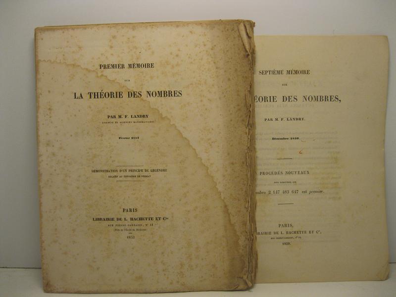 Premier (-septieme) Memoires sur la Theorie des Nombres par M. …