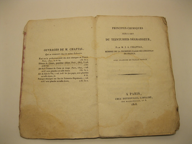 Principes chimiques sur l'art du teinturier-degraisseur avec planche en taille-douce