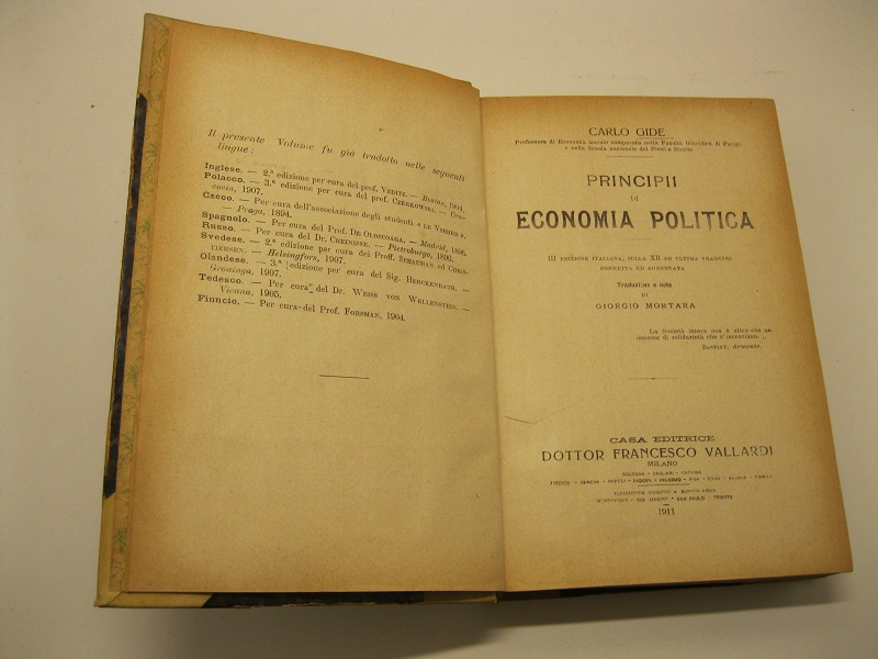 Principii di economia politica. III edizione italiana sulla XII ed …