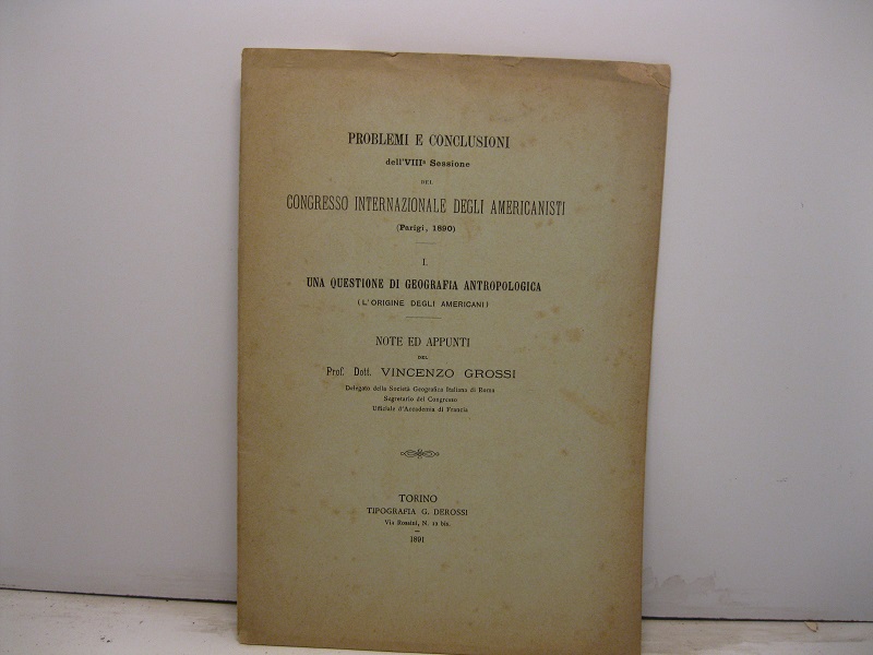PROBLEMI E CONCLUSIONI DELL'VIII SESSIONE DEL CONGRESSO INTERNAZIONALE DEGLI AMERICANISTI …