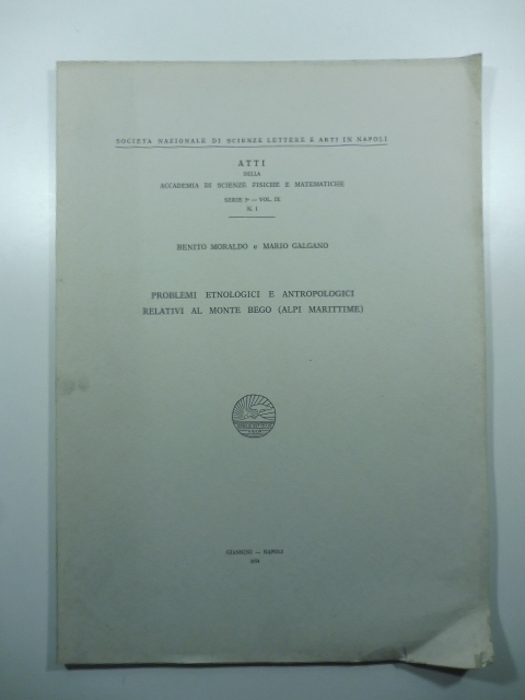 Problemi etnologici e antropologici relativi al Monte Bego (Alpi marittime)