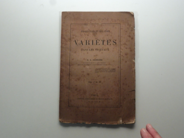 Production et fixation des varietes dans les vegetaux