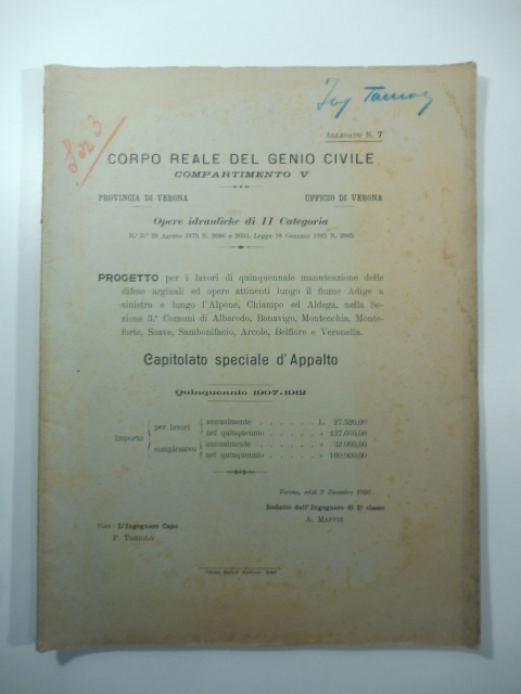 Progetto per lavori di quinquennale manutenzione delle difese arginali ed …