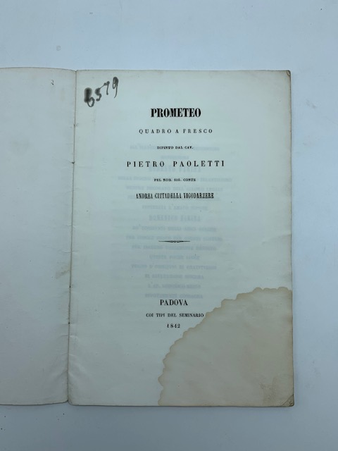 Prometeo. Quadro a fresco dipinto dal cav. Pietro Paoletti pel …