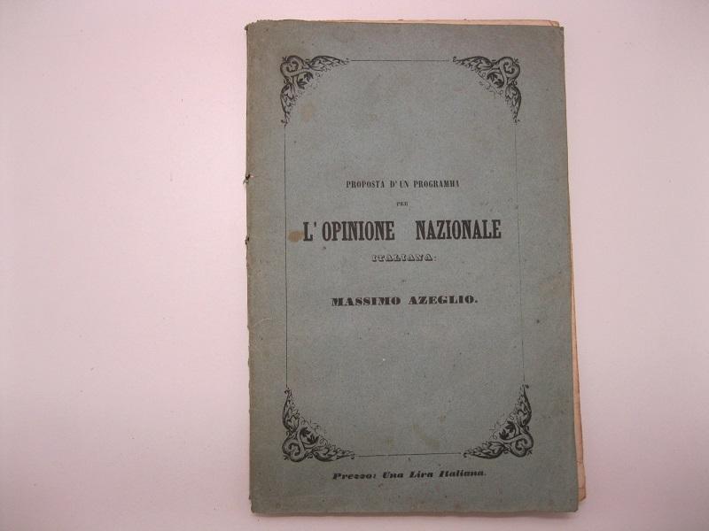Proposta d'un programma per l'opinione nazionale italiana