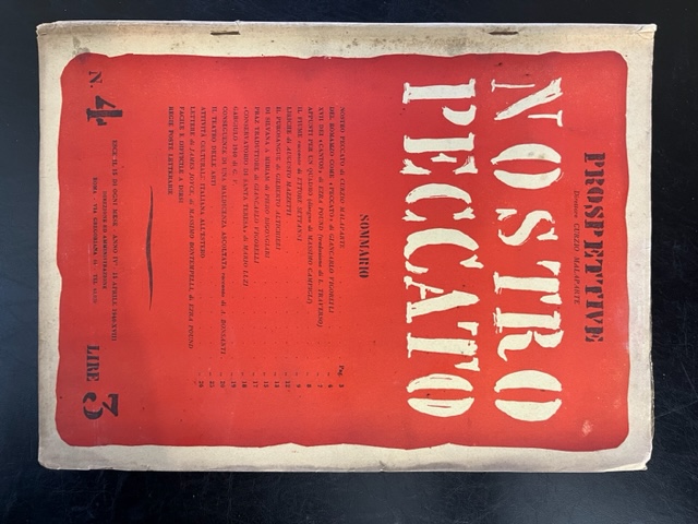 Prospettive. Direttore Curzio Malaparte. Nostro peccato. N. 4, anno IV, …