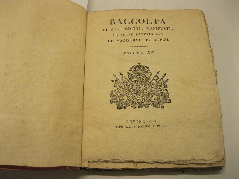 Raccolta di regj editti, manifesti, ed altre provvidenze de' magistrati …